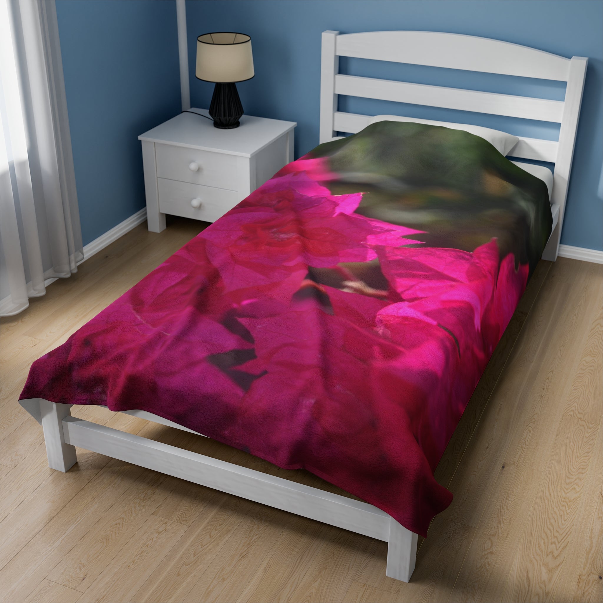 Bohemian Floral Velveteen Plush Blanket - Cozy Decorative Throw for Home